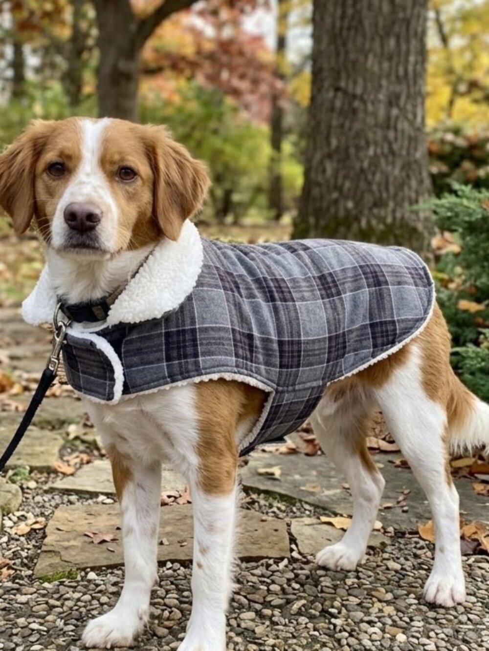 Live Love Bark Dog Coat Pet Jacket Clothing Size L Sherpa White Lining